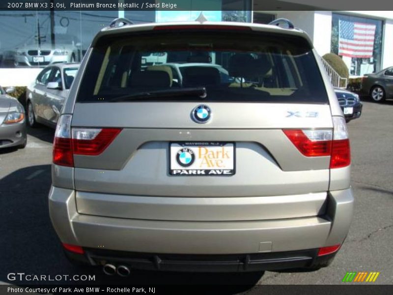 Platinum Bronze Metallic / Sand Beige 2007 BMW X3 3.0si