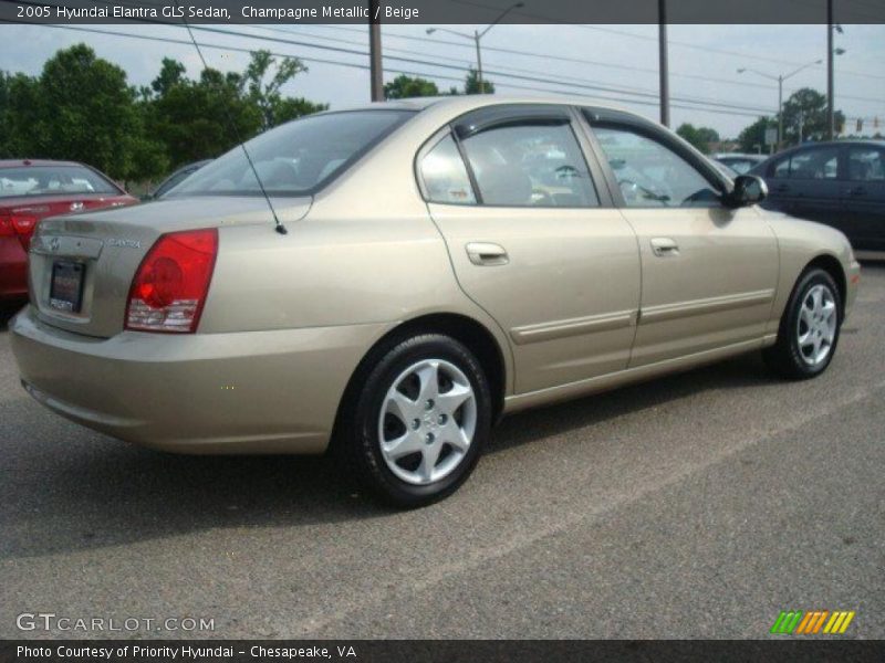 Champagne Metallic / Beige 2005 Hyundai Elantra GLS Sedan