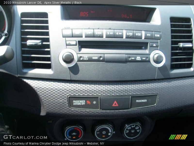 Apex Silver Metallic / Black 2010 Mitsubishi Lancer DE