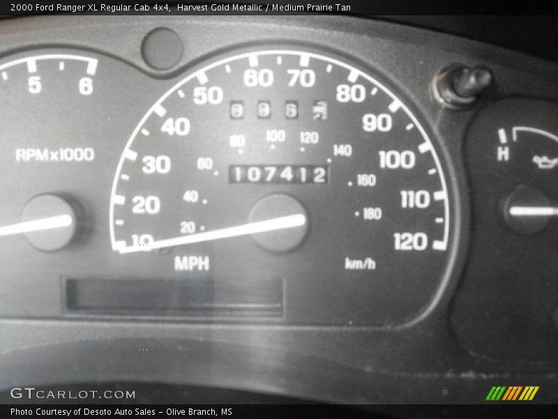 Harvest Gold Metallic / Medium Prairie Tan 2000 Ford Ranger XL Regular Cab 4x4