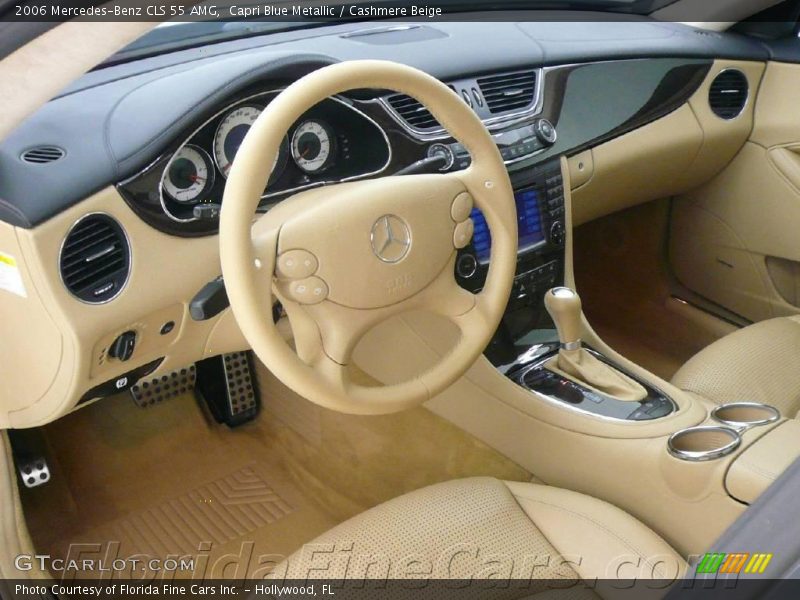 Capri Blue Metallic / Cashmere Beige 2006 Mercedes-Benz CLS 55 AMG