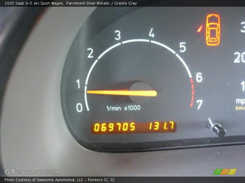 Parchment Silver Metallic / Granite Gray 2005 Saab 9-5 Arc Sport Wagon