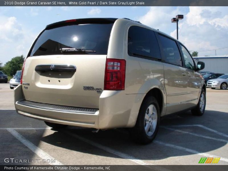White Gold Pearl / Dark Slate Gray/Light Shale 2010 Dodge Grand Caravan SE Hero