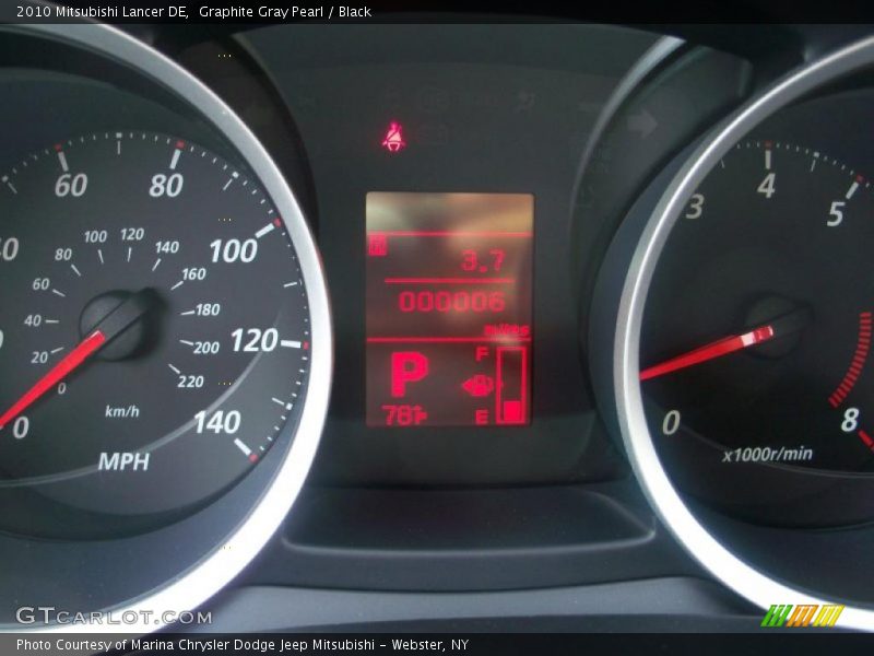 Graphite Gray Pearl / Black 2010 Mitsubishi Lancer DE