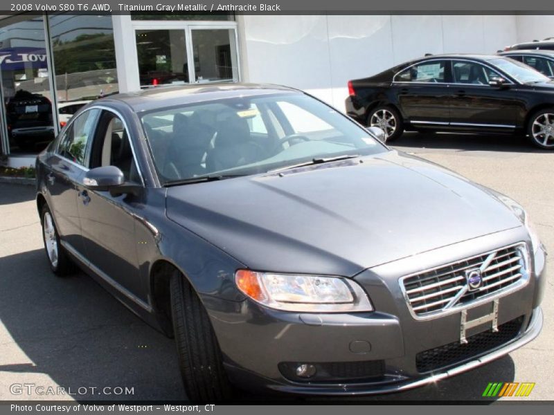 Titanium Gray Metallic / Anthracite Black 2008 Volvo S80 T6 AWD