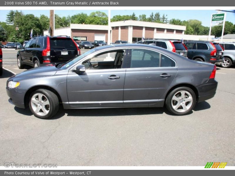 Titanium Gray Metallic / Anthracite Black 2008 Volvo S80 T6 AWD