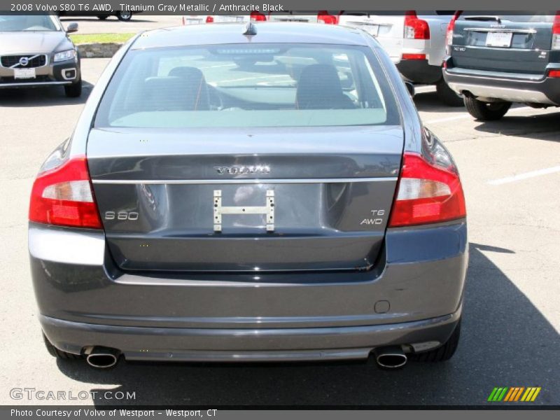 Titanium Gray Metallic / Anthracite Black 2008 Volvo S80 T6 AWD