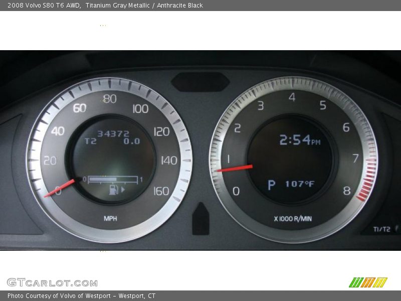 Titanium Gray Metallic / Anthracite Black 2008 Volvo S80 T6 AWD