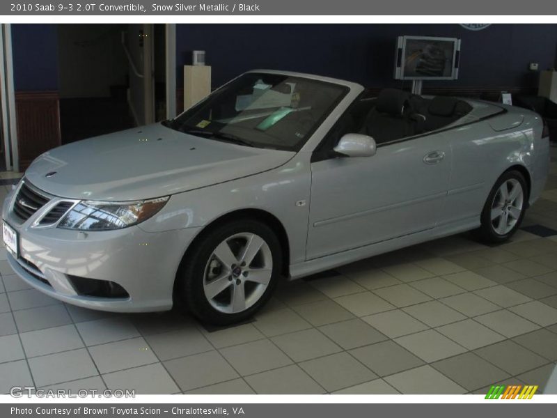 Snow Silver Metallic / Black 2010 Saab 9-3 2.0T Convertible