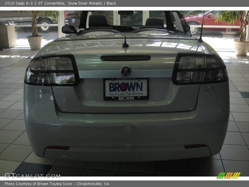 Snow Silver Metallic / Black 2010 Saab 9-3 2.0T Convertible