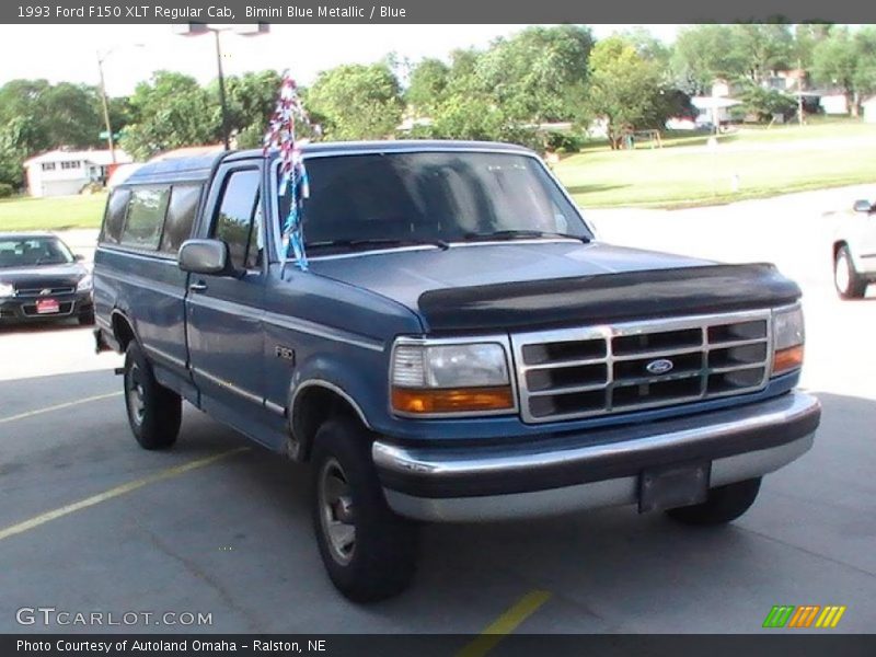 Bimini Blue Metallic / Blue 1993 Ford F150 XLT Regular Cab