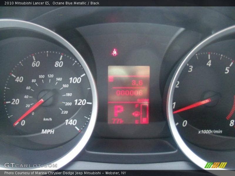 Octane Blue Metallic / Black 2010 Mitsubishi Lancer ES