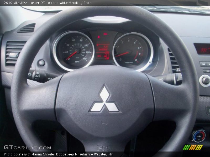 Wicked White Metallic / Black 2010 Mitsubishi Lancer DE