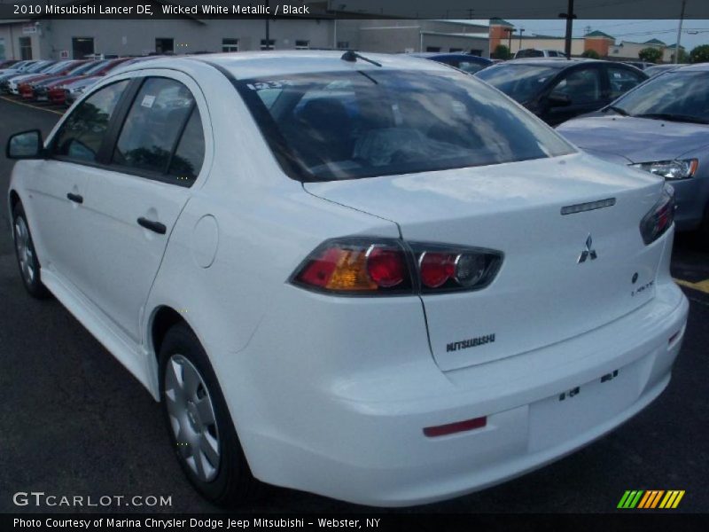 Wicked White Metallic / Black 2010 Mitsubishi Lancer DE