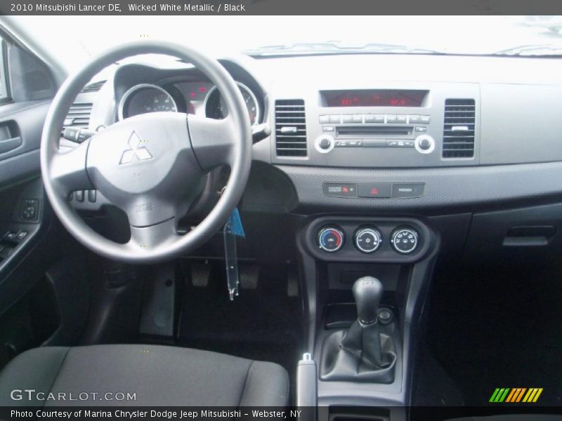 Wicked White Metallic / Black 2010 Mitsubishi Lancer DE