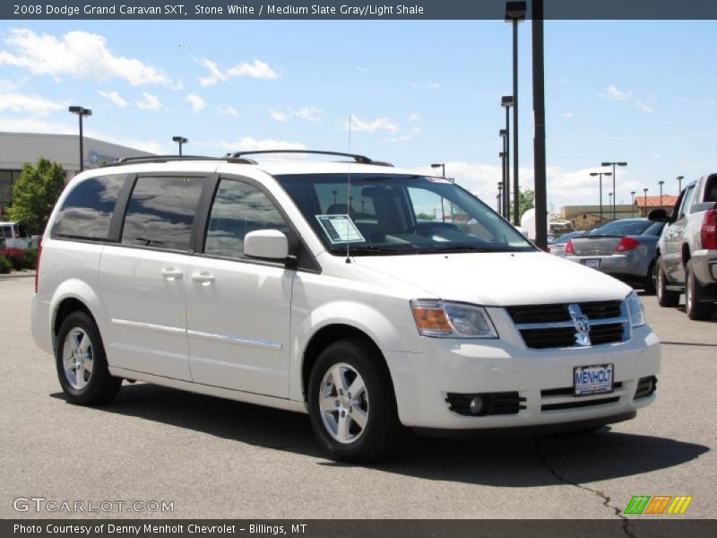 Stone White / Medium Slate Gray/Light Shale 2008 Dodge Grand Caravan SXT