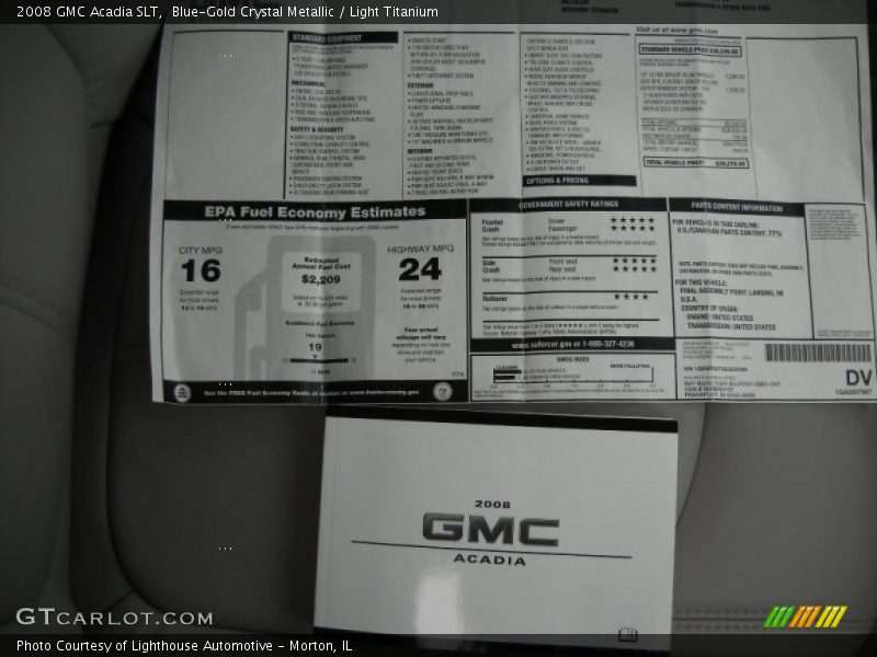 Blue-Gold Crystal Metallic / Light Titanium 2008 GMC Acadia SLT