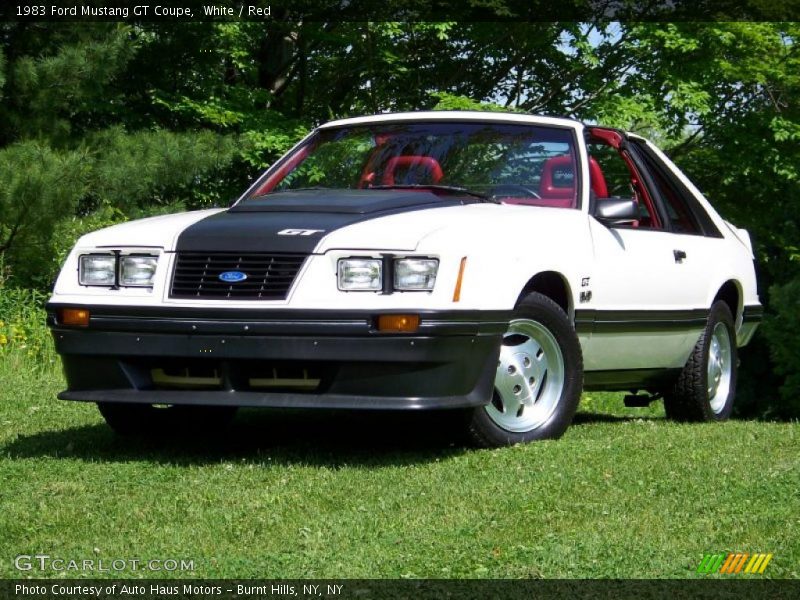 White / Red 1983 Ford Mustang GT Coupe