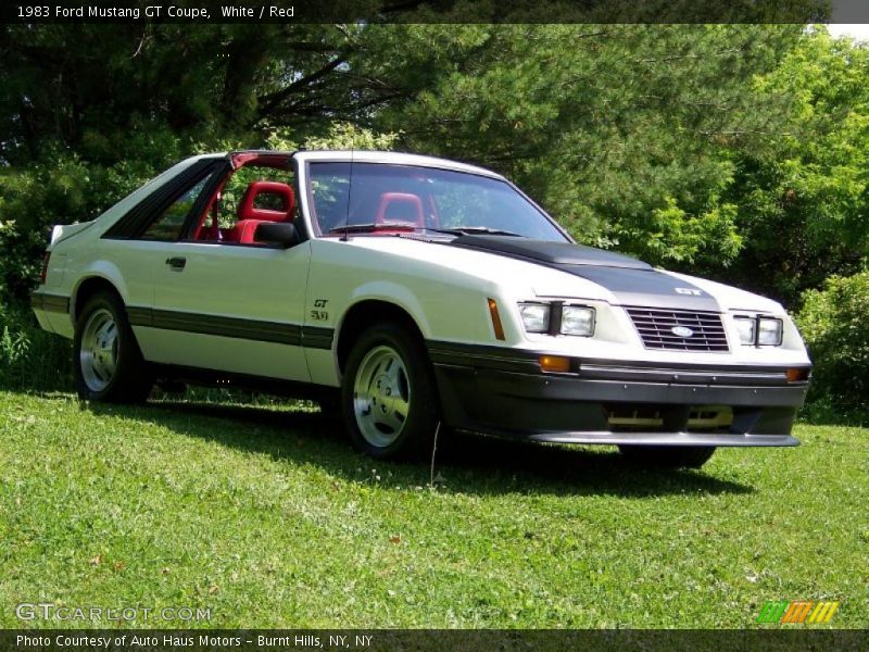 White / Red 1983 Ford Mustang GT Coupe