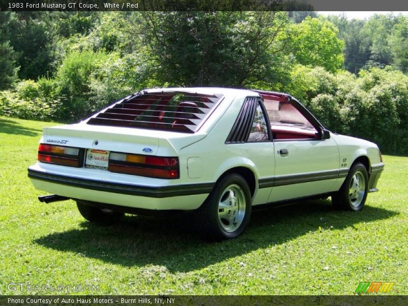 White / Red 1983 Ford Mustang GT Coupe