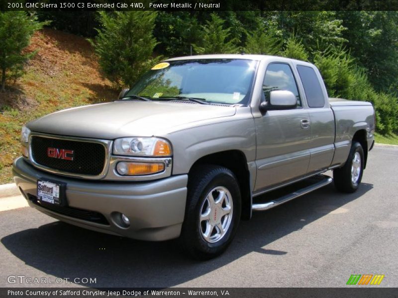 Pewter Metallic / Neutral 2001 GMC Sierra 1500 C3 Extended Cab 4WD