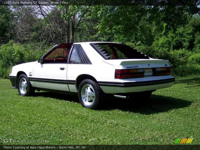 White / Red 1983 Ford Mustang GT Coupe