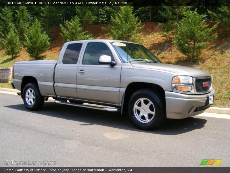 Pewter Metallic / Neutral 2001 GMC Sierra 1500 C3 Extended Cab 4WD