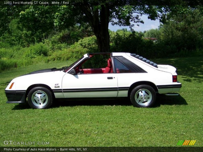 White / Red 1983 Ford Mustang GT Coupe