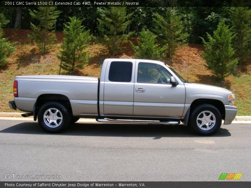 Pewter Metallic / Neutral 2001 GMC Sierra 1500 C3 Extended Cab 4WD