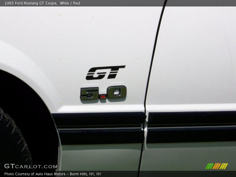 White / Red 1983 Ford Mustang GT Coupe