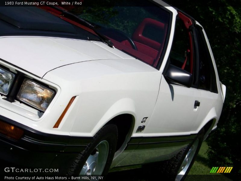 White / Red 1983 Ford Mustang GT Coupe