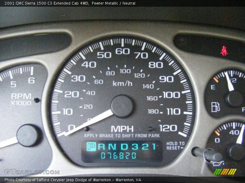 Pewter Metallic / Neutral 2001 GMC Sierra 1500 C3 Extended Cab 4WD