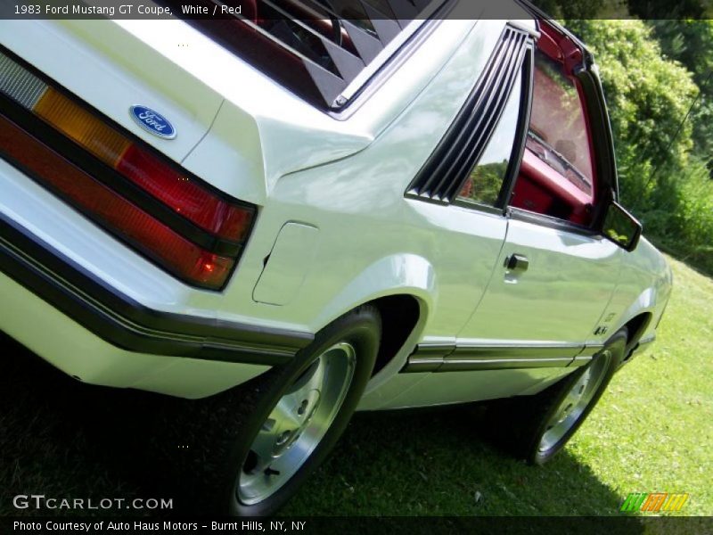 White / Red 1983 Ford Mustang GT Coupe