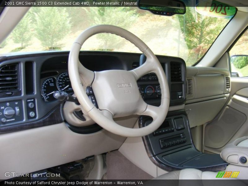 Pewter Metallic / Neutral 2001 GMC Sierra 1500 C3 Extended Cab 4WD