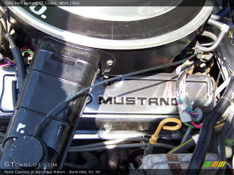 White / Red 1983 Ford Mustang GT Coupe