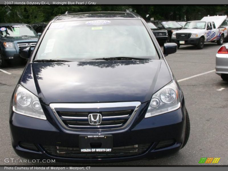 Midnight Blue Pearl / Gray 2007 Honda Odyssey EX-L