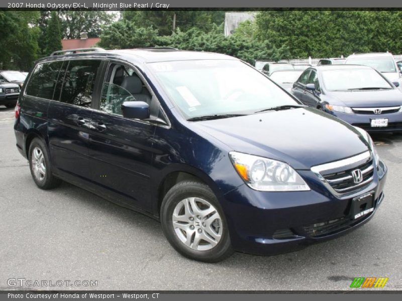 Midnight Blue Pearl / Gray 2007 Honda Odyssey EX-L