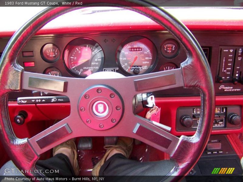 White / Red 1983 Ford Mustang GT Coupe
