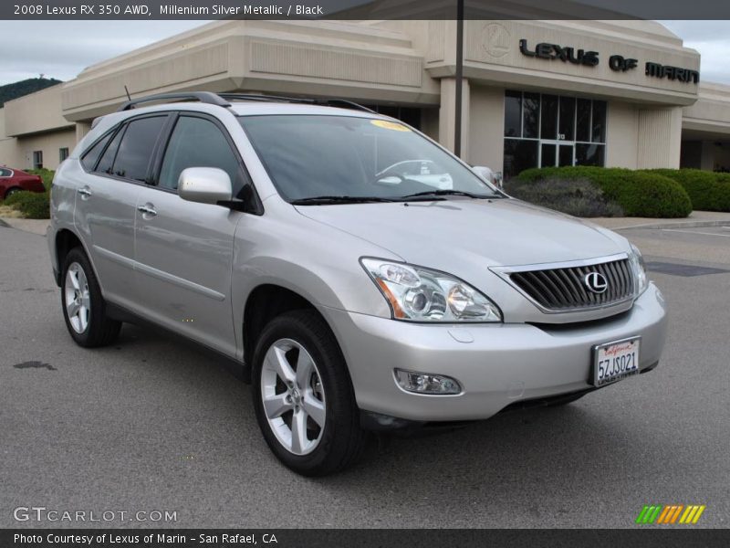 Millenium Silver Metallic / Black 2008 Lexus RX 350 AWD