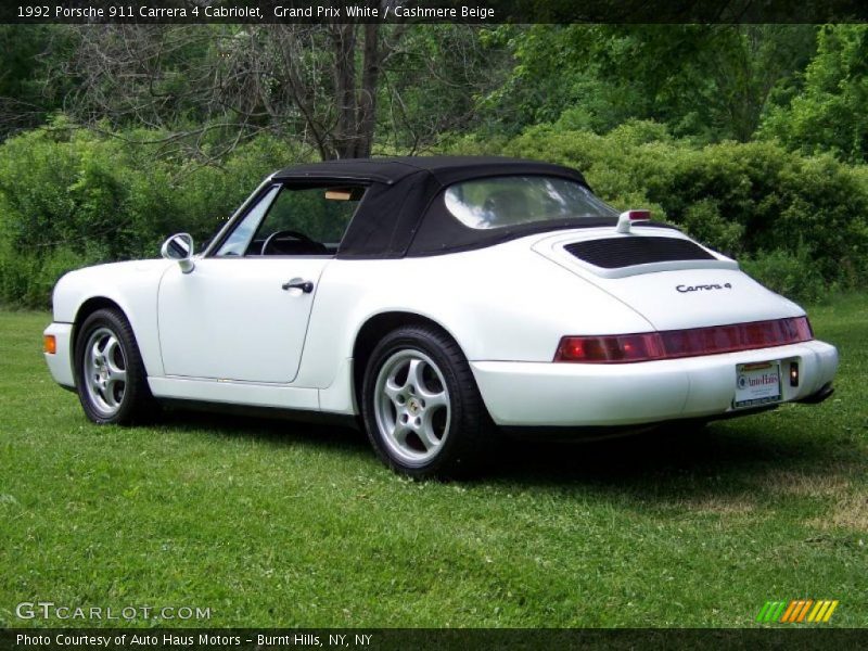 Grand Prix White / Cashmere Beige 1992 Porsche 911 Carrera 4 Cabriolet