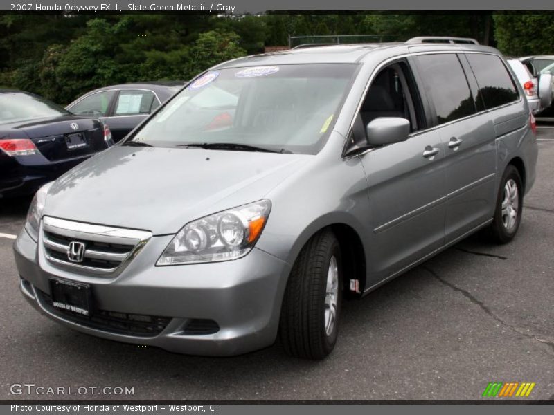 Slate Green Metallic / Gray 2007 Honda Odyssey EX-L