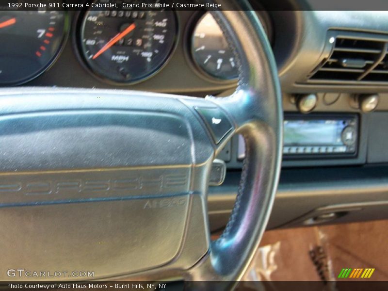 Grand Prix White / Cashmere Beige 1992 Porsche 911 Carrera 4 Cabriolet