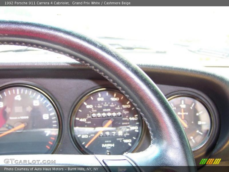 Grand Prix White / Cashmere Beige 1992 Porsche 911 Carrera 4 Cabriolet