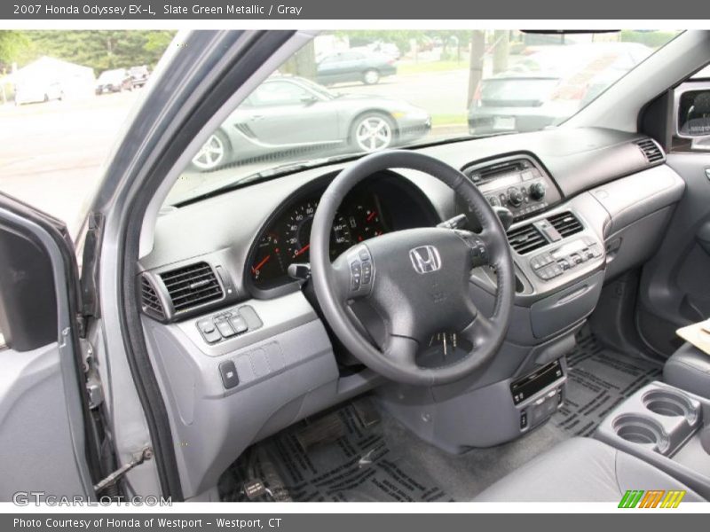 Slate Green Metallic / Gray 2007 Honda Odyssey EX-L