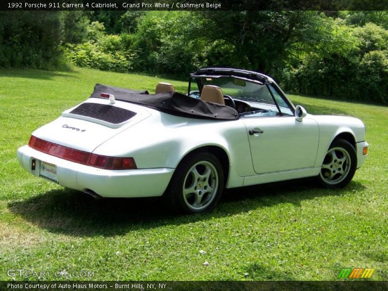 Grand Prix White / Cashmere Beige 1992 Porsche 911 Carrera 4 Cabriolet