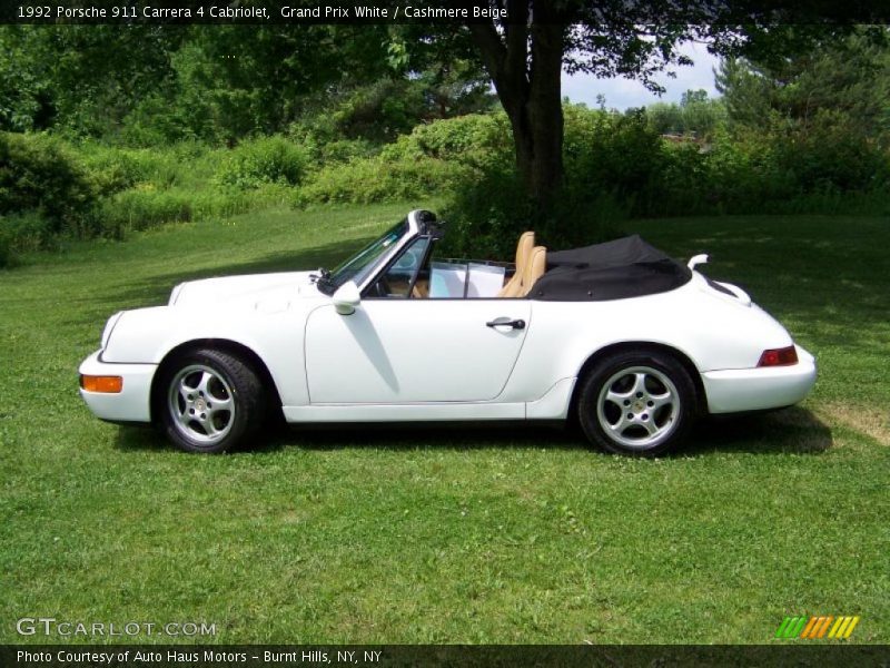 Grand Prix White / Cashmere Beige 1992 Porsche 911 Carrera 4 Cabriolet