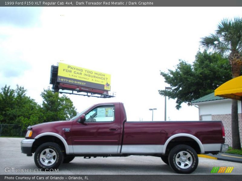 Dark Toreador Red Metallic / Dark Graphite 1999 Ford F150 XLT Regular Cab 4x4