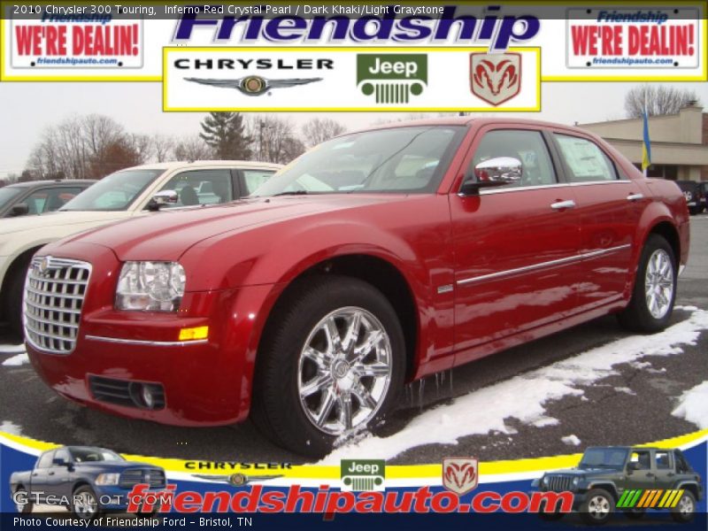 Inferno Red Crystal Pearl / Dark Khaki/Light Graystone 2010 Chrysler 300 Touring