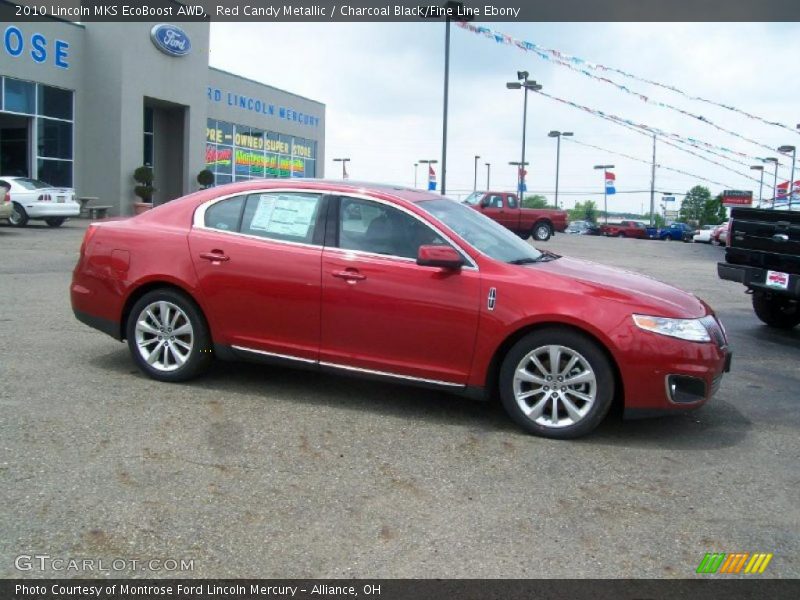 Red Candy Metallic / Charcoal Black/Fine Line Ebony 2010 Lincoln MKS EcoBoost AWD
