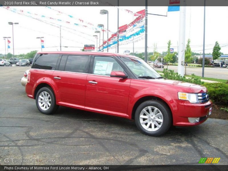 Red Candy Metallic / Charcoal Black 2010 Ford Flex SEL